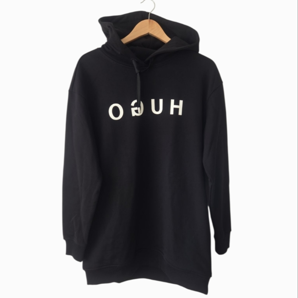 Hugo Boss Black Hooded Mend Sweatshirt Hoodie Unisex SZ S